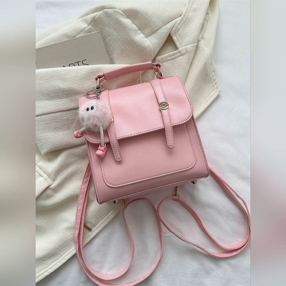 Pink Backpack with Flap Detail - Picture 5 of 5